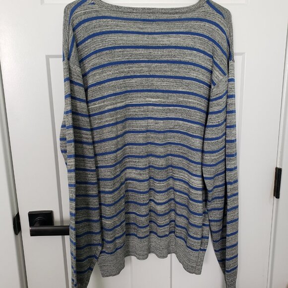 Men's PD & C Striped V-neck Sweater XL New - Picture 2 of 9